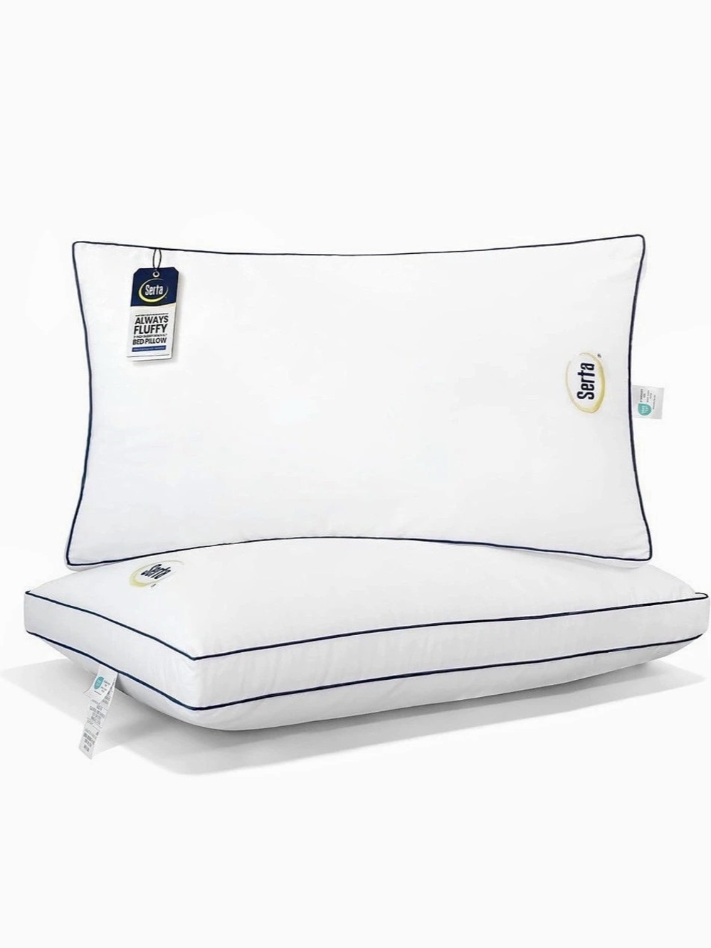 Serta Always Fluffy Down Alternative Pillow Set White